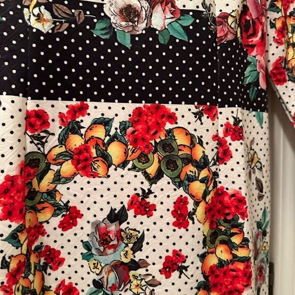 Stylewe Aofuli colorful flowers , polka dots & lemon dress -4XL- lined- NWT - Picture 2 of 13